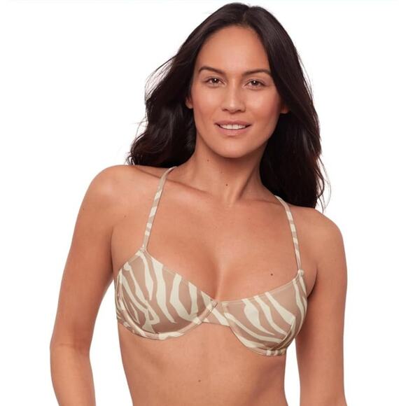 Sports Illustrated Other - Sports Illustrated X-Back Underwire Bikini Top, Wild Stripes/Sandstone, Size XS